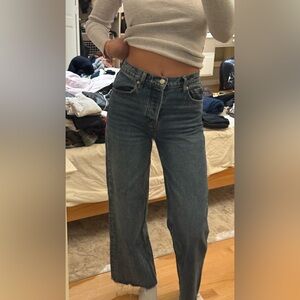 Princess Polly Dark Blue Straight Leg Jeans